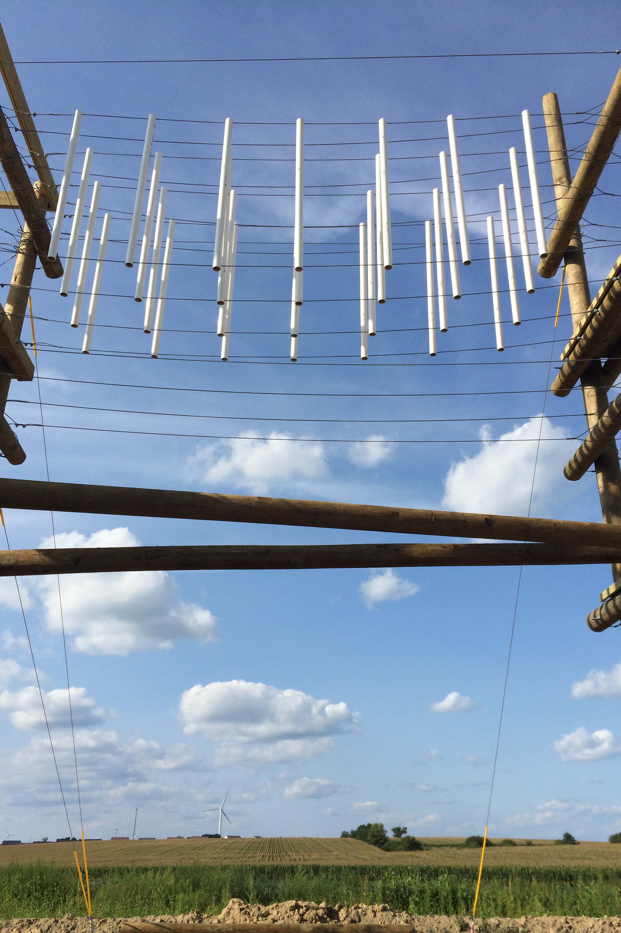diverging logs on high ropes course